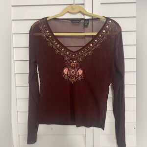 Sheer embellished top